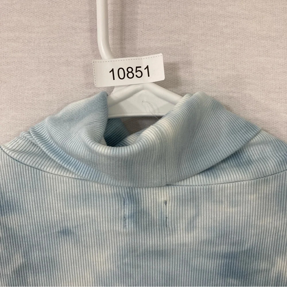 Sunday Best‎ Aritzia Blue Tie Dye Cowl Neck Long Sleeve Crop Top Medium - Picture 10 of 10